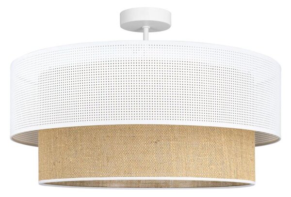 Prisadený luster BORHO 1xE27/60W/230V pr. 50 cm biela/juta