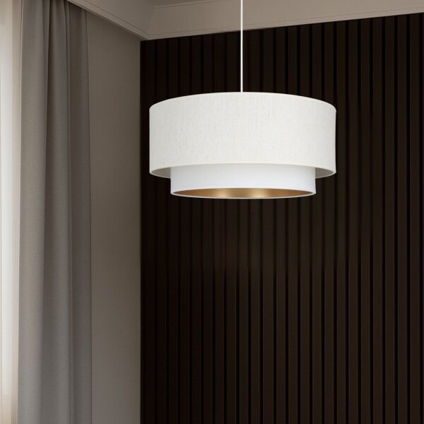 Luster na lanku NATIA 1xE27/60W/230V pr. 45 cm biely