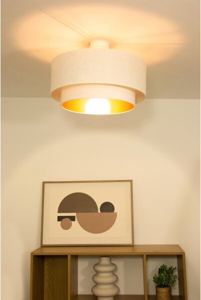 Prisadený luster NATIA 1xE27/60W/230V pr. 45 cm biely
