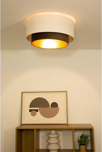 Stropné svietidlo NATIA 1xE27/60W/230V pr. 45 cm biela/hnedá
