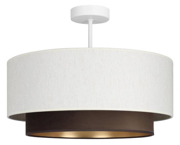 Prisadený luster NATIA 1xE27/60W/230V, priemer 45 cm, biela/hnedá