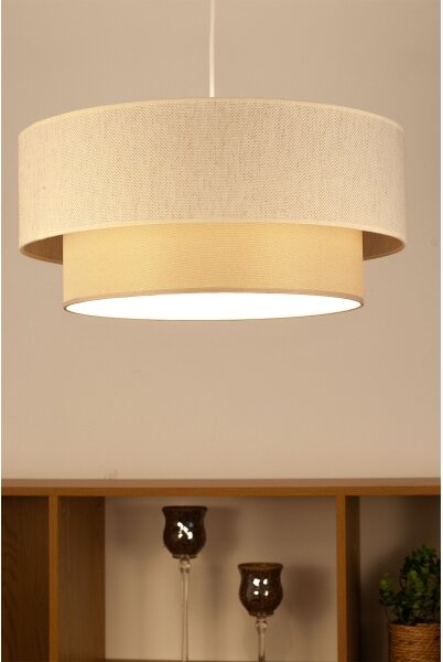 Luster na lankách NATIA 1xE27/60W/230V, priemer 45 cm, krémový