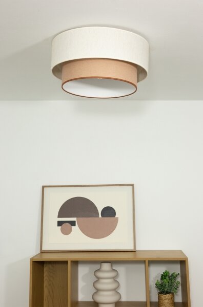 Stropné svietidlo NATIA 1xE27/60W/230V pr. 45 cm biela/hnedá