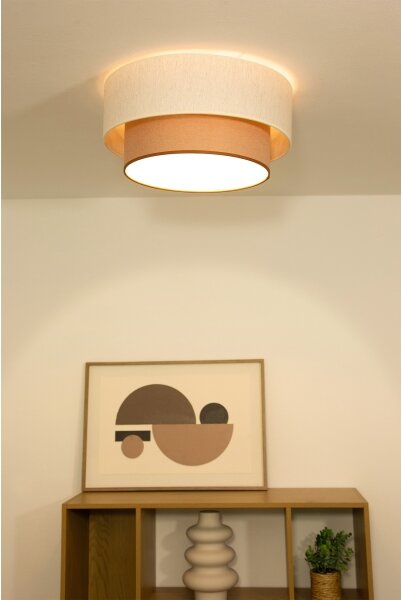 Stropné svietidlo NATIA 1xE27/60W/230V pr. 45 cm biela/hnedá