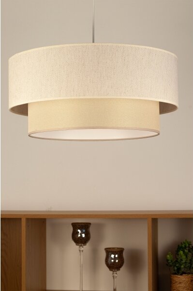 Luster na lankách NATIA 1xE27/60W/230V, priemer 45 cm, krémový