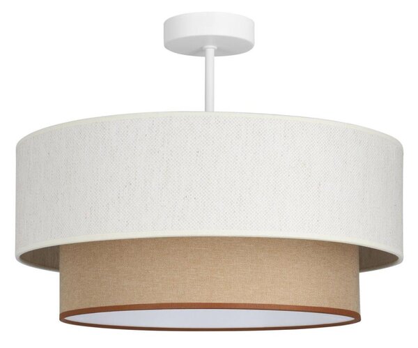 Prisadený luster NATIA 1xE27/60W/230V, priemer 45 cm, biela/hnedá
