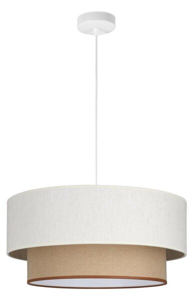 Luster na lanku NATIA 1xE27/60W/230V pr. 45 cm biely/hnedý