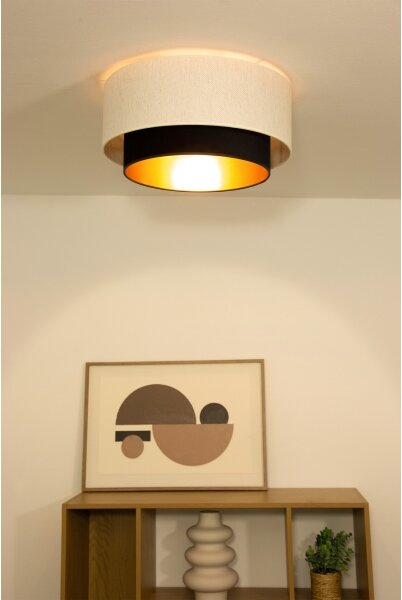 Stropné svietidlo NATIA 1xE27/60W/230V pr. 45 cm biela/čierna