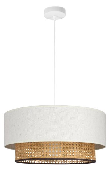Závesný luster na lanku NATIA 1xE27/60W/230V pr. 45 cm biela/hnedá