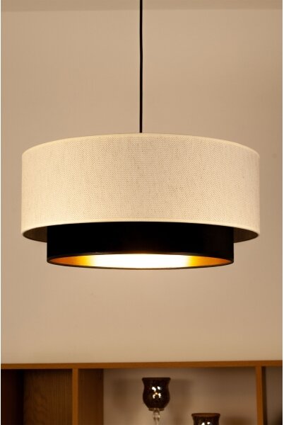 Závesný luster NATIA na lanku 1xE27/60W/230V, priemer 45 cm, biela/čierna