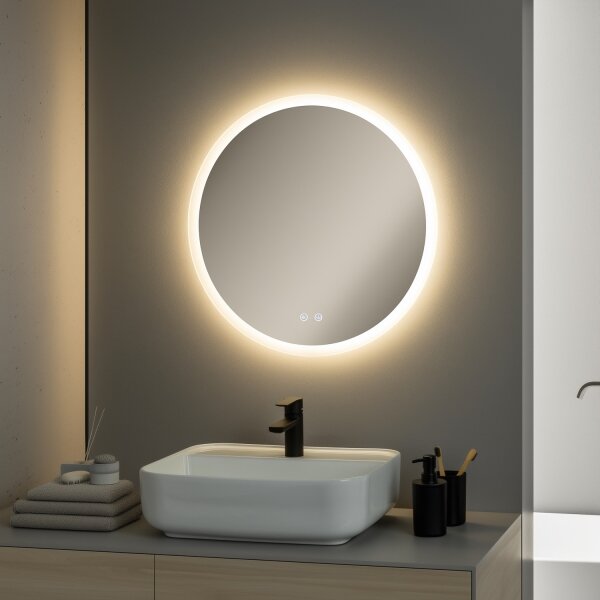 Brilagi - LED stmievateľné vyhrievané zrkadlo s podsvietením CLARA PRO LED/19W/230V pr. 60 cm IP44