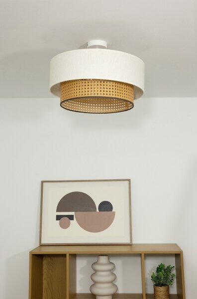 Prisadený luster NATIA 1xE27/60W/230V pr. 45 cm biela/hnedá