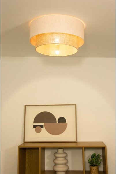 Stropné svietidlo NATIA 1xE27/60W/230V pr. 45 cm biela/hnedá