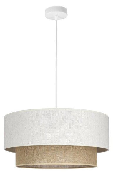 Závesný luster NATIA na lanku 1xE27/60W/230V, pr. 45 cm, biela/hnedá