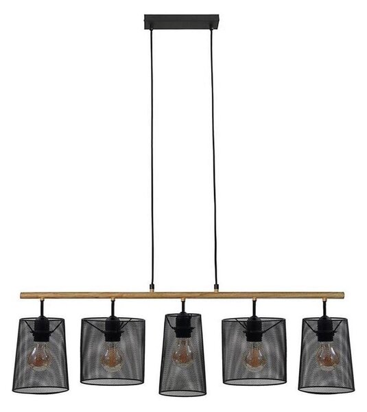 Brilo 4078-054 - Závesný luster na lankách WOOD & STYLE 5xE27/60W/230V