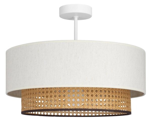 Prisadený luster NATIA 1xE27/60W/230V pr. 45 cm biela/hnedá