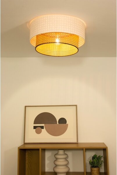 Stropné svietidlo NATIA 1xE27/60W/230V priemer 45 cm biela/hnedá