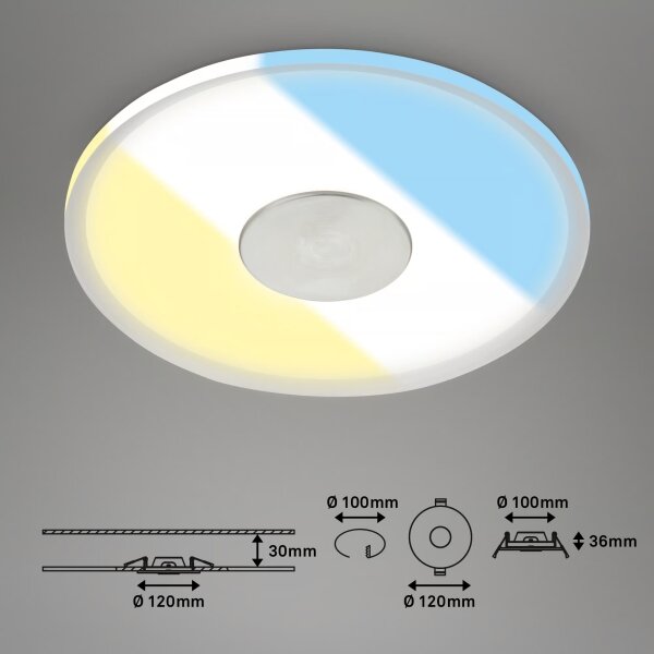 Briloner 7480019 - LED kúpeľňové podhľadové svietidlo LED/6W/230V 3000/4000/6500K IP44 biela