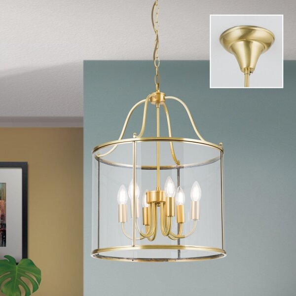 Orion - Luster na reťazi BRUNO 6xE14/40W/230V priemer 43 cm zlatý