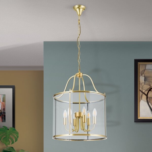 Orion - Luster na reťazi BRUNO 6xE14/40W/230V priemer 43 cm zlatý