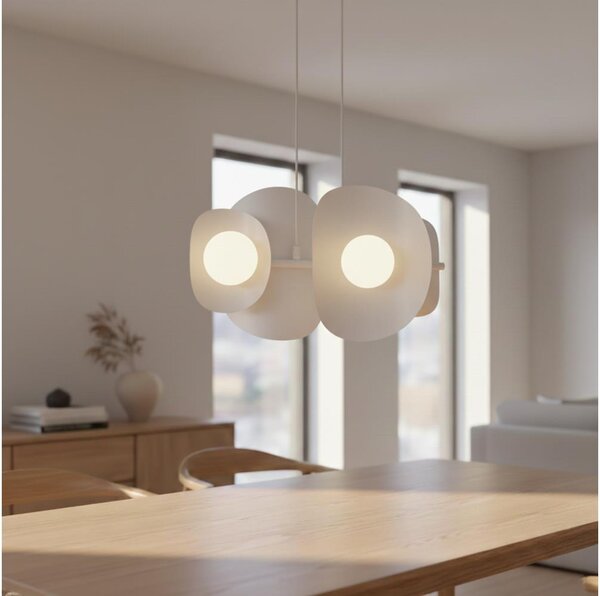 Luster na lanku ELEMENTI 4xG9/8W/230V biela