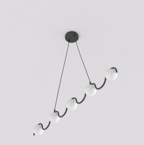 Luster na lane SINUS 5xG9/8W/230V čierna