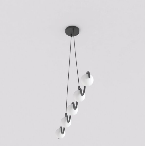 Luster na lane SINUS 5xG9/8W/230V čierna