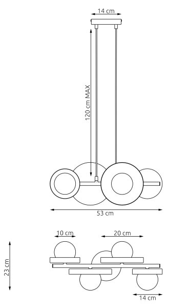 Závesný luster na lanku MODEL 4xG9/8W/230V biely