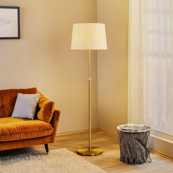 Trio Lighting Výškovo nastaviteľná lampa Lyon, šnúrový vypínač, Mosadz / zlato, Obývacia izba / jedáleň, kov, Moderný, Stojaca lampa