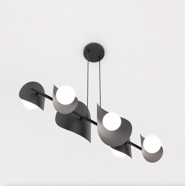 Luster na lanku ELEMENTI 6xG9/8W/230V čierny