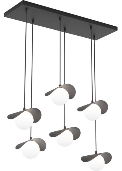Luster na lankách RITUAL 6xG9/8W/230V čierna