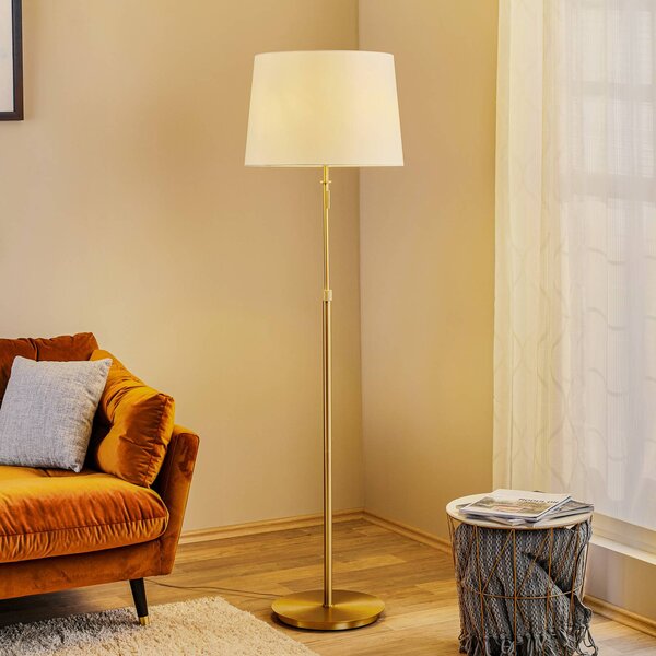 Trio Lighting Výškovo nastaviteľná lampa Lyon, šnúrový vypínač, Mosadz / zlato, Obývacia izba / jedáleň, kov, Moderný, Stojaca lampa