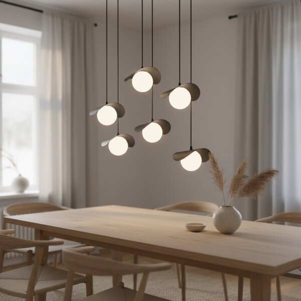 Luster na lankách RITUAL 6xG9/8W/230V čierna
