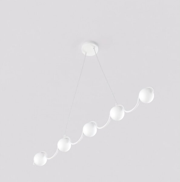 Luster na lanku SINUS 5xG9/8W/230V biely