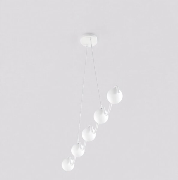 Luster na lanku SINUS 5xG9/8W/230V biely