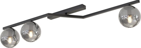 Stropné svietidlo NATON 3xE14/10W/230V čierna/dymová