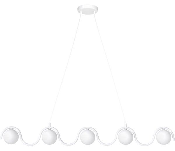 Luster na lanku SINUS 5xG9/8W/230V biely