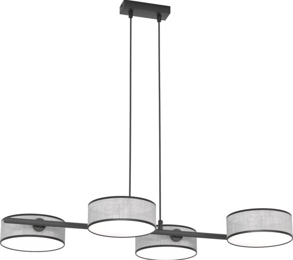 Závesný luster na lanku DRUMZ 4xE14/10W/230V sivý
