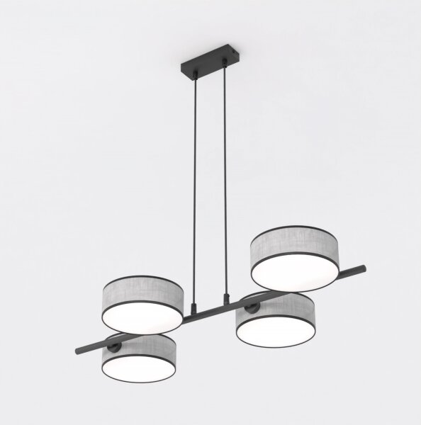 Závesný luster na lanku DRUMZ 4xE14/10W/230V sivý