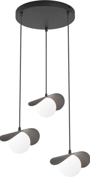 Závesný luster RITUAL na lanku 3xG9/8W/230V čierny