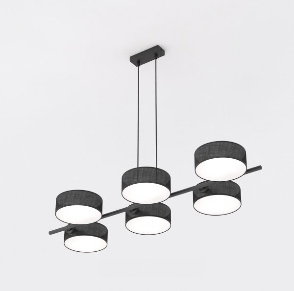 Závesný luster na lanku DRUMZ 6xE14/10W/230V čierny