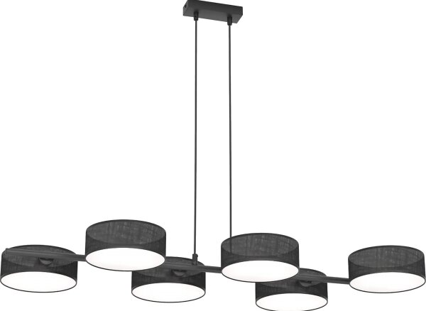 Závesný luster na lanku DRUMZ 6xE14/10W/230V čierny
