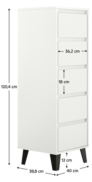 NovýNábytok.sk Komoda Brisas 3 (biela + čierna) . Vlastná spoľahlivá doprava až k Vám domov. 1116257