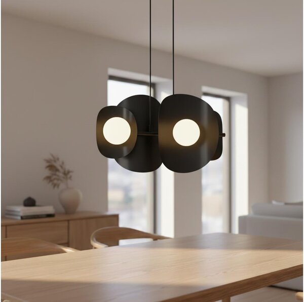 Luster na lanku ELEMENTI 4xG9/8W/230V čierny