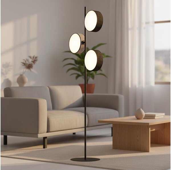 Stojacia lampa DRUMZ 3xE14/10W/230V čierna/sivá