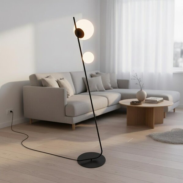 Stojacia lampa TATU 2xG9/8W/230V čierna