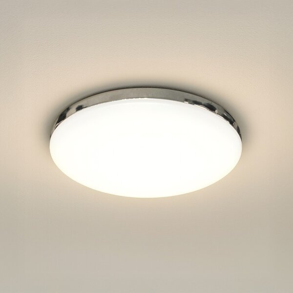 LED kúpeľňové stropné svietidlo MAYA, 15 W, 230 V, pr. 33 cm, IP44, lesklý chróm