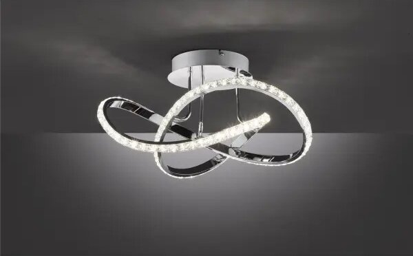 Prisadený stmievateľný LED luster ABRO LED/26W/230V lesklý chróm
