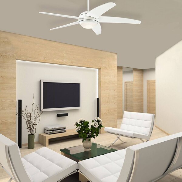 Westinghouse Stropný ventilátor Bendan s LED osvetlením, biely, tichý, Biela / opálová, Obývacia izba / jedáleň, Drevo, Moderný