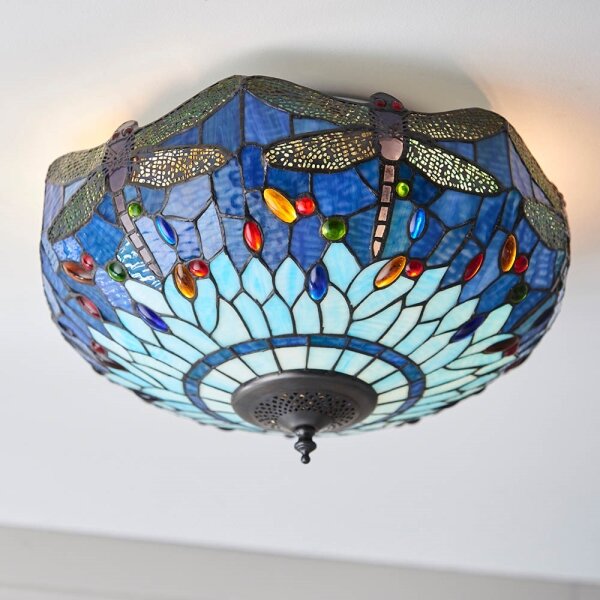 Endon 70722 - Stropné svietidlo Tiffany DRAGONFLY 2xE27/60W/230V priemer 41 cm